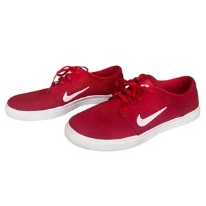 Nike SB Portmore Ultralight Men’s 8.5 skater red and white lace up sneakers